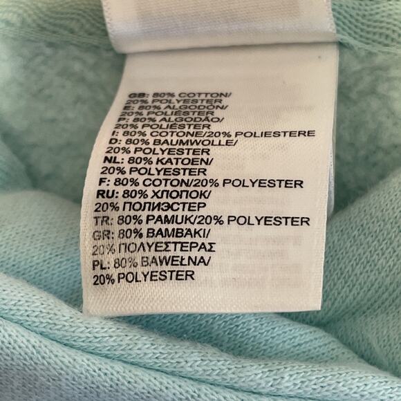 The North Face Hoodie Womens Small Light Blue Teal Spellout Sweatshirt Pullover - Picture 11 of 16